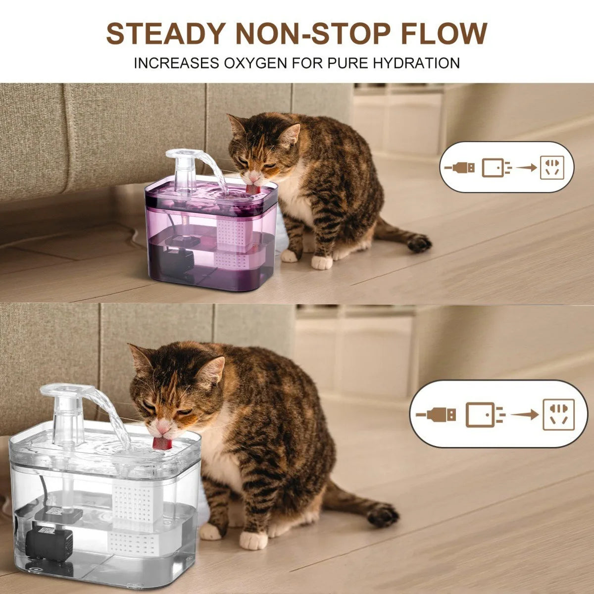 Fontaine à Eau Automatique pour Chat et Chien – 1,5 L, USB, Silencieuse