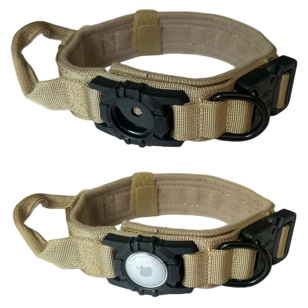 Collier Tactique Chien avec Porte-AirTag | GPS Tracker | Nylon Militaire M/L/XL