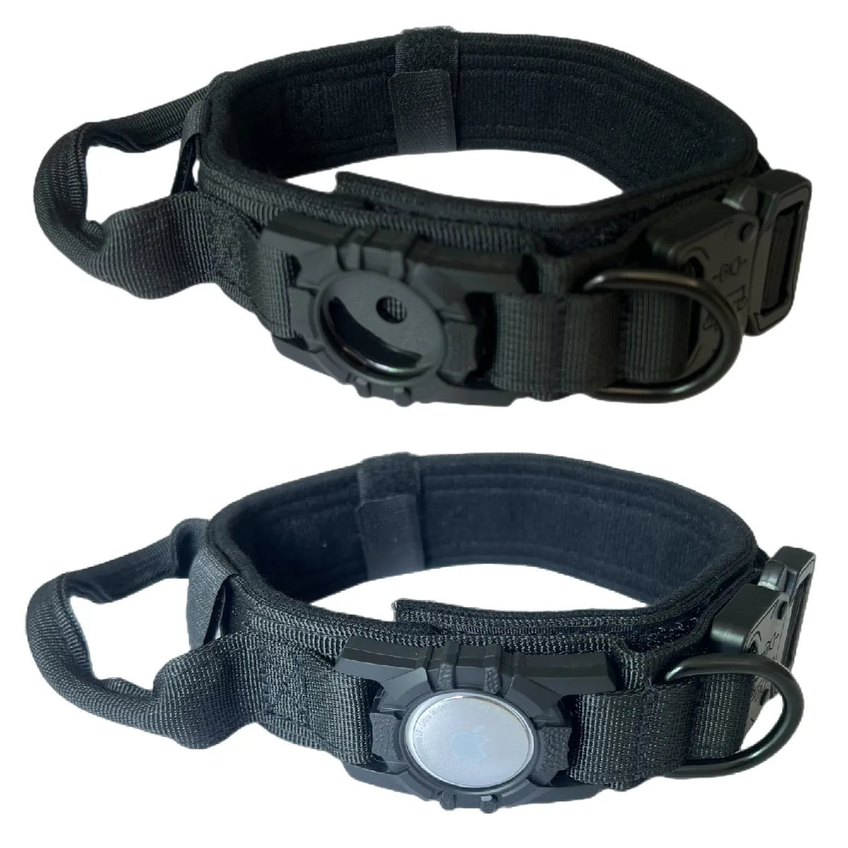 Collier Tactique Chien avec Porte-AirTag | GPS Tracker | Nylon Militaire M/L/XL